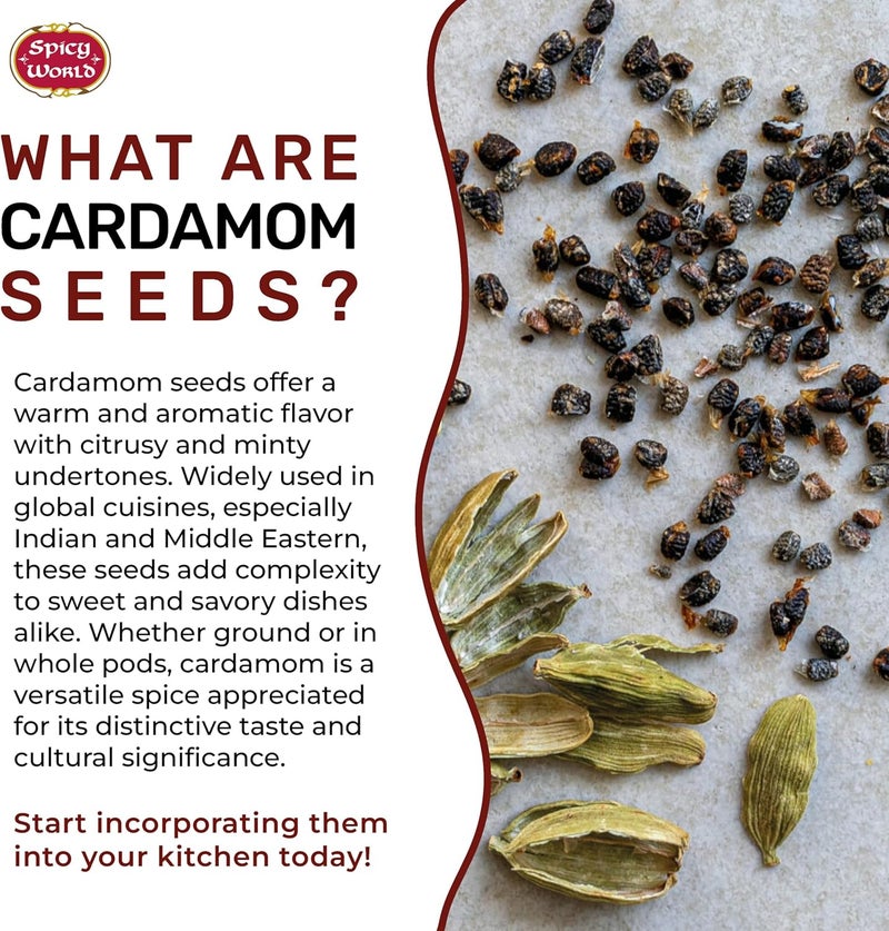 Spicy World Decorticated Cardamom Seeds - 3.5 Ounce Bag - Image 3